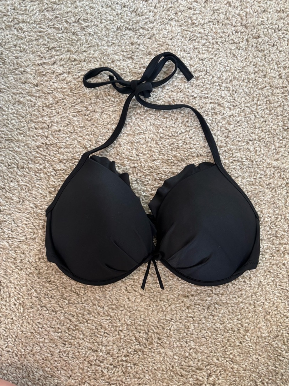 Victoria's Secret Black Halter Push-Up Bikini Top